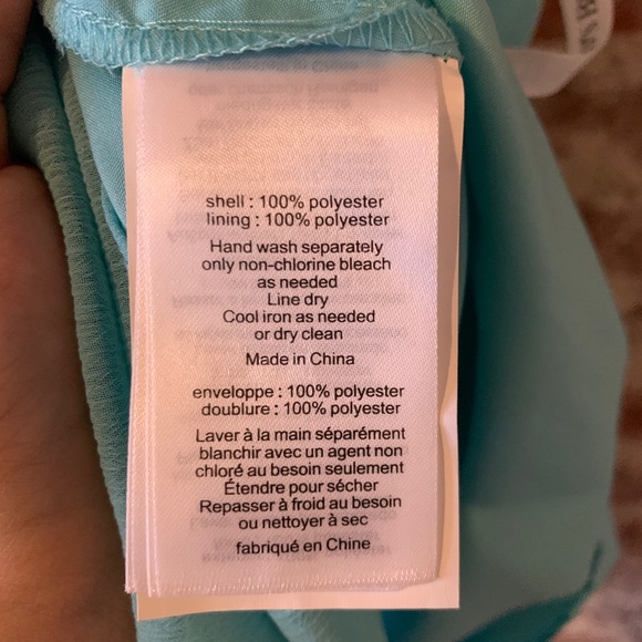 DAVID’S BRIDAL Short Crinkle Chiffon Dress Pool 10 - Picture 8 of 8